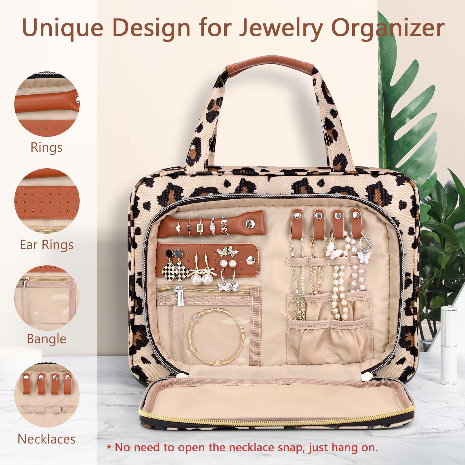 Wedama Neceser para mujer, bolsa de aseo colgante de viaje con compartimento organizador de joyas, bolsa de maquillaje, bolsa de maquillaje impermeable, bolsa de viaje para cosméticos, viajes, camping