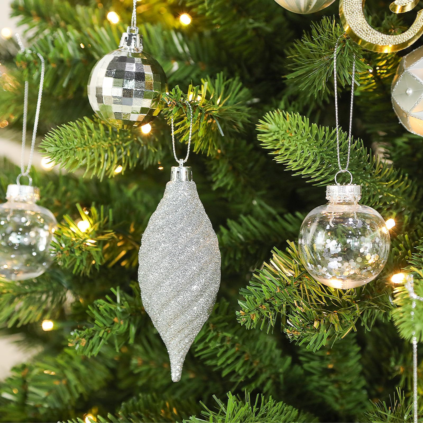 SHareconn Set di 30 palline 60mm per albero di Natale, 60 mm, palline