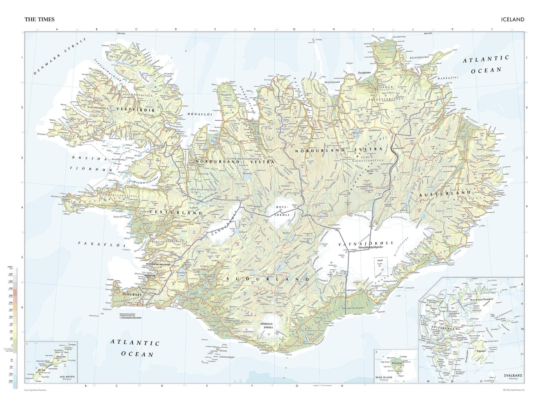 The Times Atlas: Islandia - plakat 92 x 67 cm - laminowanie frontowe