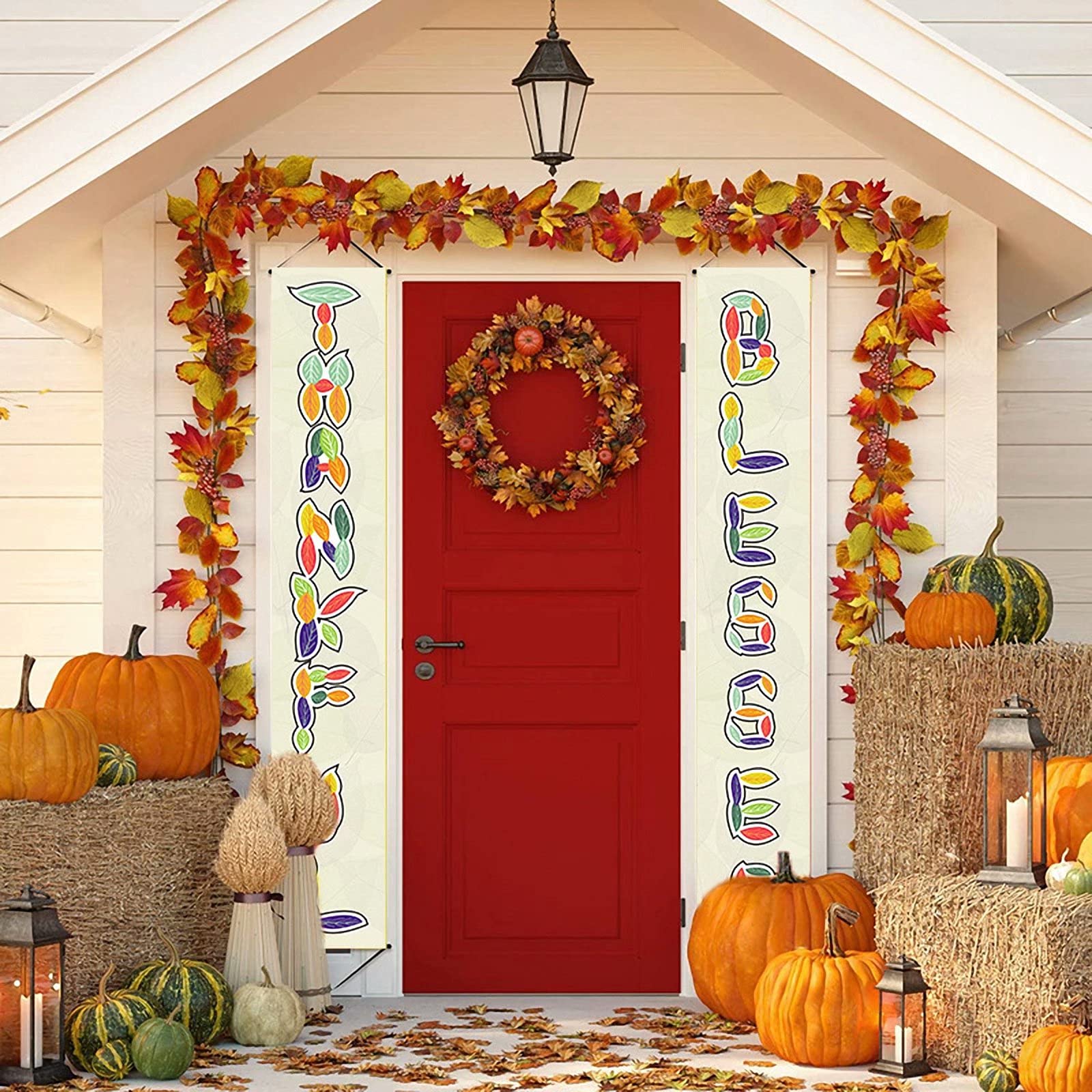 Ghirlande Decorative Autunnali Per Ringraziamento SONGTIY - Con Foglie E Bandierine, Tema Raccolto | Per Feste E Decorazioni