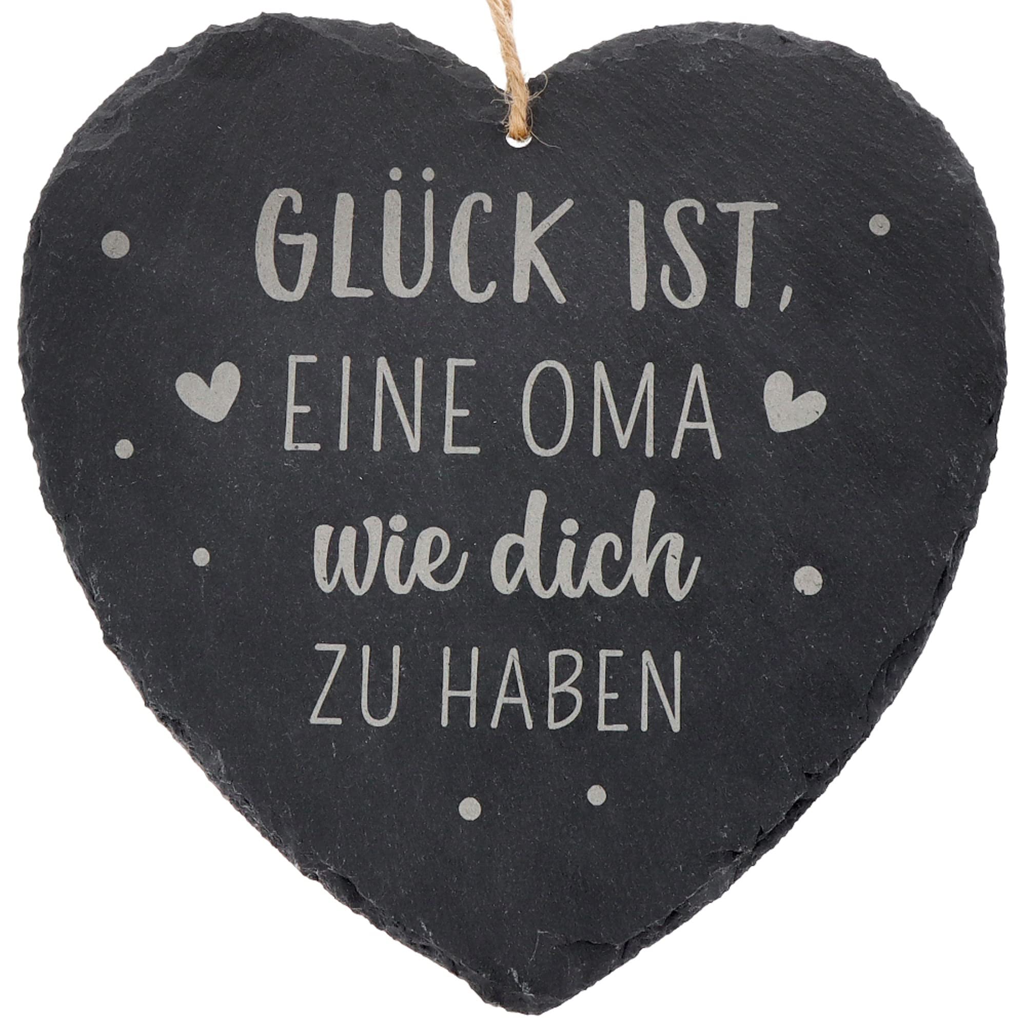 Spruchreif Piccolo cuore in ardesia con incisione, cuore in ardesia con scritta, decorazione da parete con frasi, targa per porta in ardesia, cuore decorativo