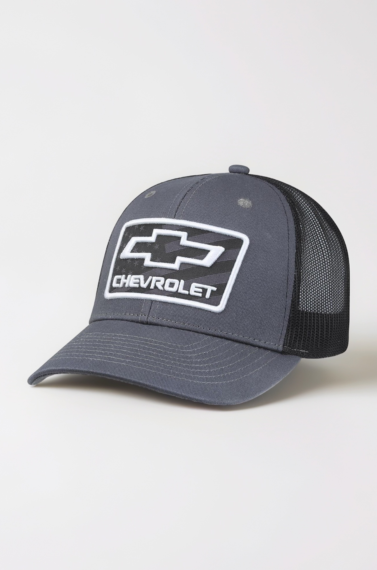Chevrolet Bowtie American Flag Patch Hat - Chevy Snapback Cap - Officially Licensed by GM Gray, Gray, One Size