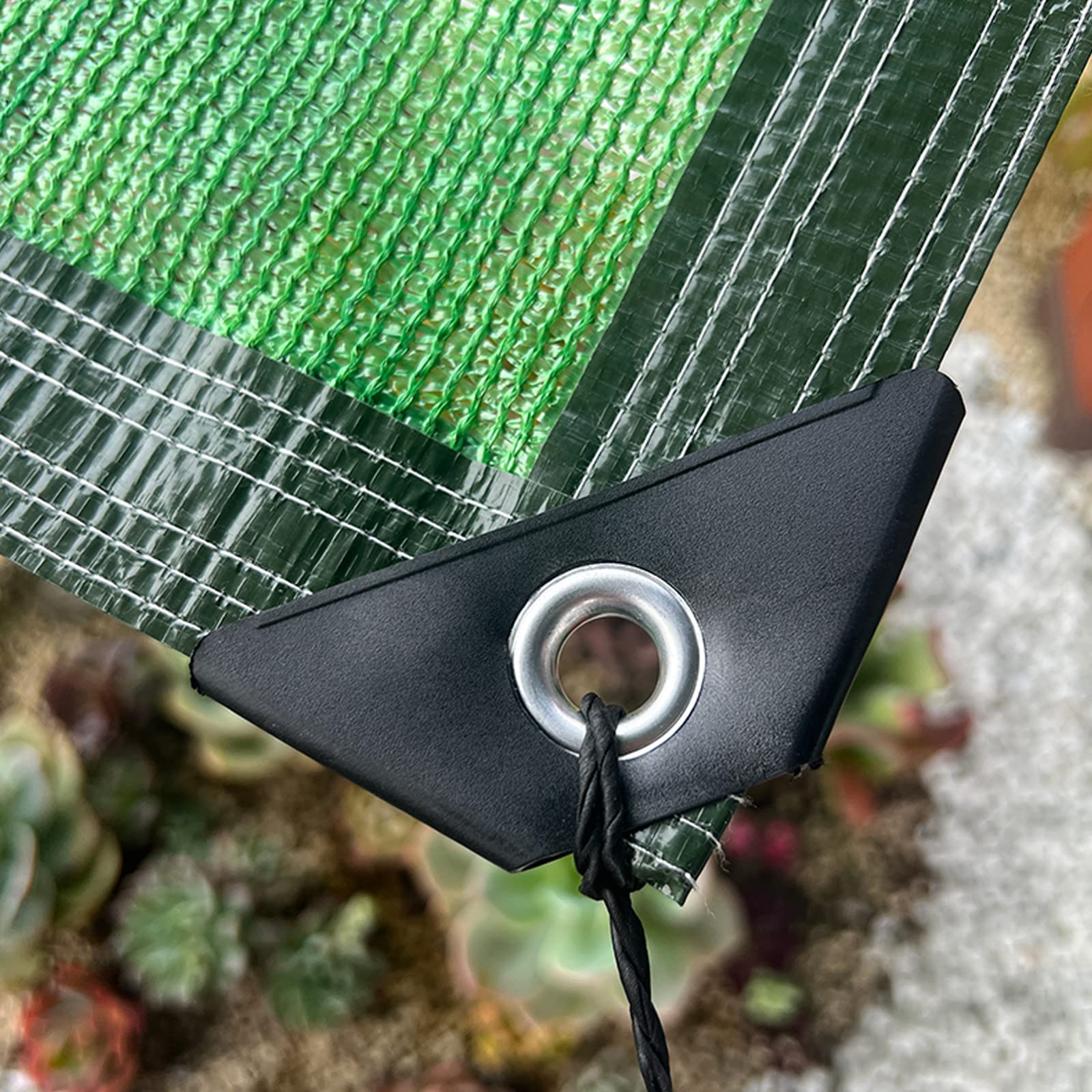 Grün Garten Pflanze Schattiernetz,Gewächshaus-Schattennetz,Blumen Schattierungsnetz,60% Sonnenschutznetz,Geländer Beschattungsnetz,Wasser-und Luftdurchlässig,mit Ösen,6-Polig (4x5m/13x16.4ft)