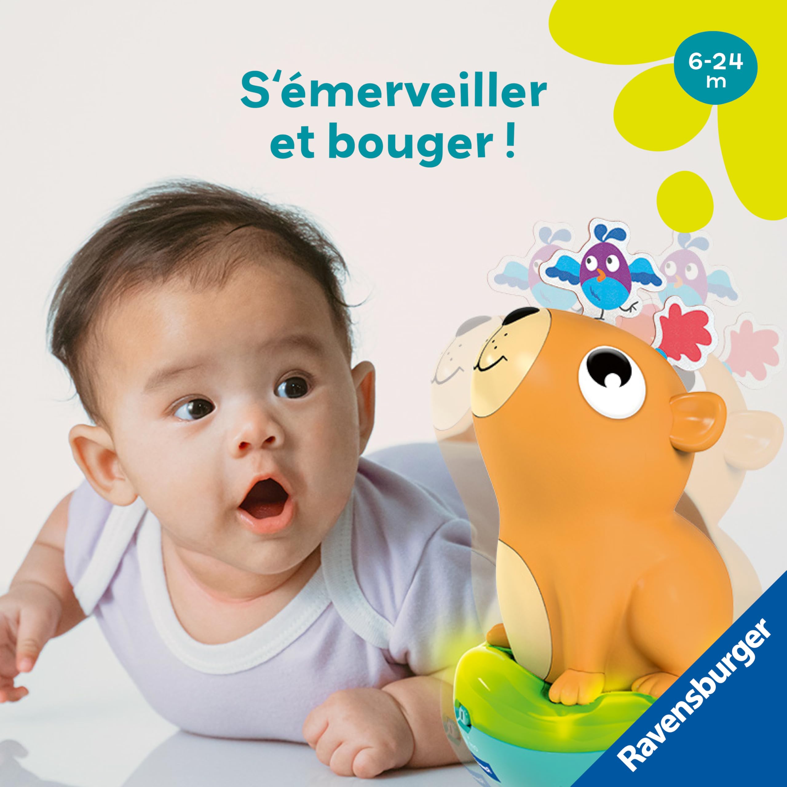 Ravensburger Play+ - Culbuto Sonore Lumineux Capybara - Jouet Sonore Bébé 6 Mois - Jouet Lumineux Bébé Éveil - 34019