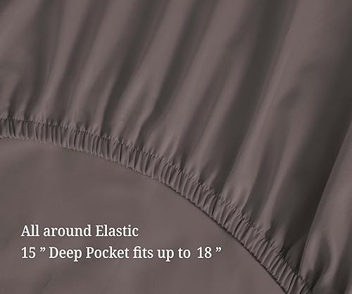 Miniatura 4 de Superior Juego de sábanas de algodón egipcio de 4 piezas, 700 hilos, ecológico, sábanas sostenibles, básicos ultrasuaves, sólido, sábana bajera de