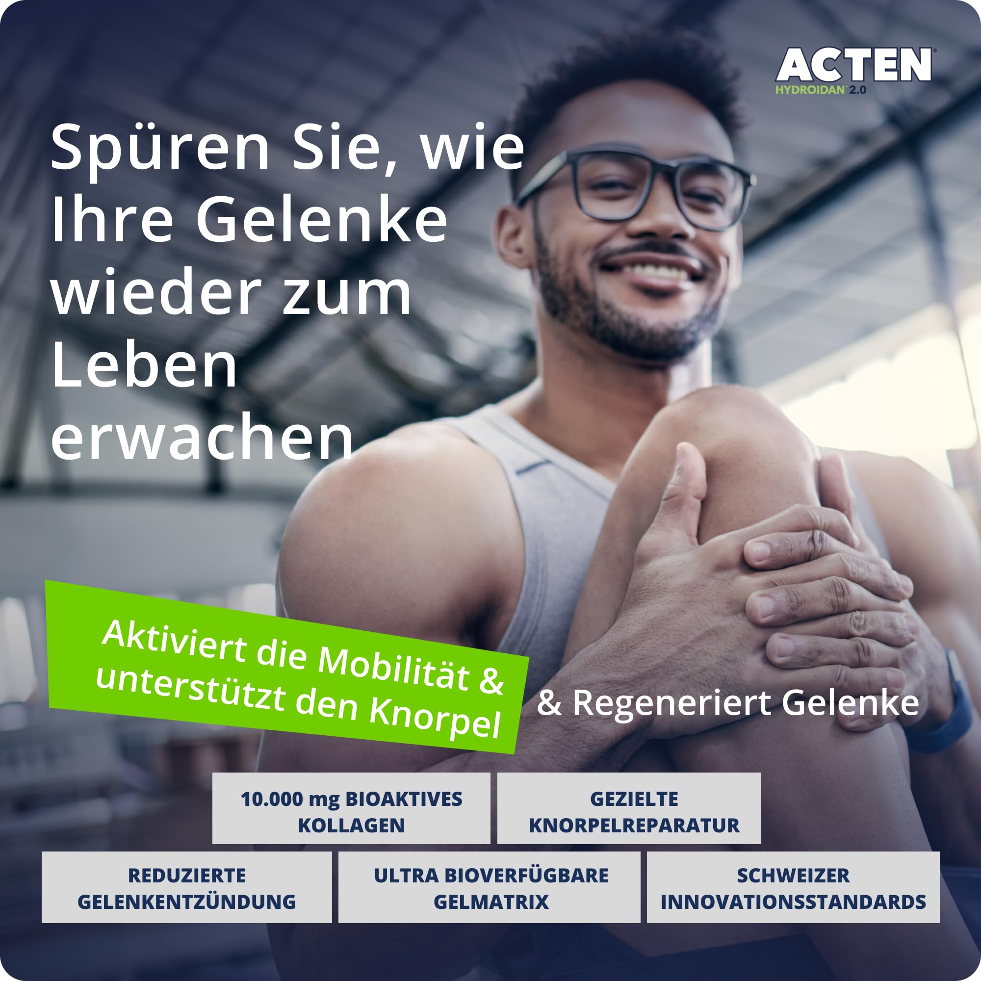 Hydroidan 2.0 Kollagengelenke Gel-Packs Zitrone-Limette Geschmack – 30 x 23 g Trinkbares Gelenkpräparat | Braunalgenextrakt + FORTIGEL-Peptid | Vitamin C & Zink | Patentierte Schweizer Gelmatrix