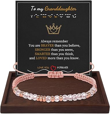 Btysun Morse Code Bracelets for Women Christmas Gift Stocking Stuffers for Teens Pink Braided Bracelets Inspirational Best Friend Birthday Gifts for Her High School Graduation Gifts for Her 2025 Mom Bracelet Jewelry
