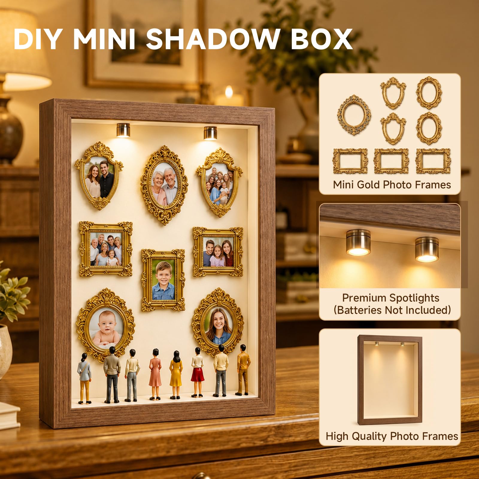 Zestaw DIY Ramka na Zdjęcia Czarna Vintage do Wypełnienia