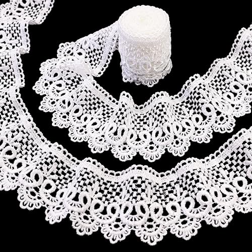 Cinta de encaje de Venecia de 4.6 yardas para coser ropa, decoración de fiesta en casa