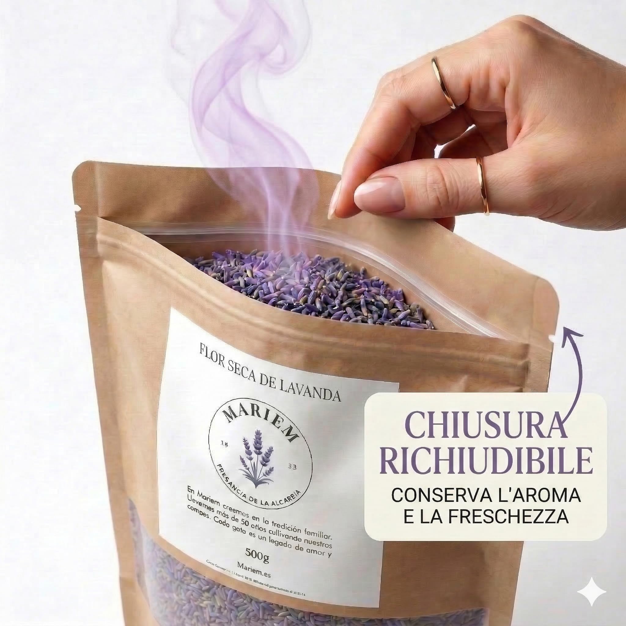 Lavanda Essiccata Mariem 500g Fiori Profumati 100% Naturali Spagna