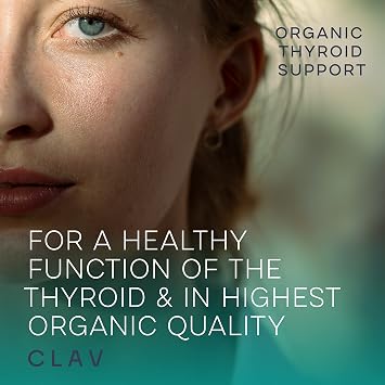 Organic Thyroid Support Supplement with Organic Sea Kelp Iodine and Selenium from Mustard Seed Extract - 120 Capsules - Natural Iodine Supplement for Men & Women - Vegan and Gluten Free