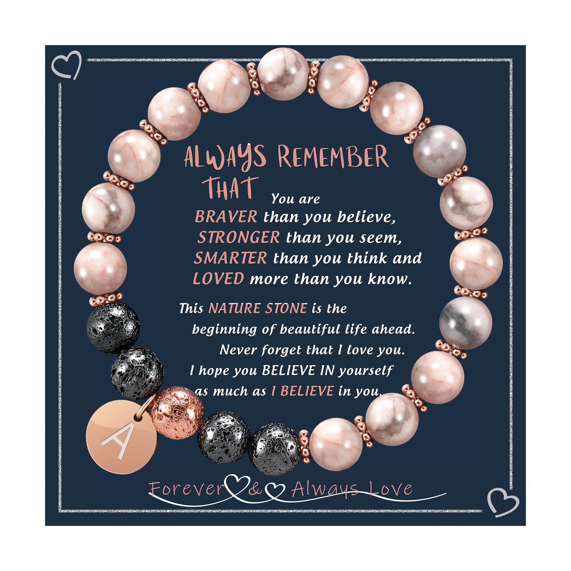Btysun Initial Bracelets for Women, Graduation Gifts for Daughter Her Teen Girls Gifts Trendy Stuff Stocking Stuffers Letter A-Z Beaded Bracelet Sister Mom Birthday Gift Female Christmas Jewelry