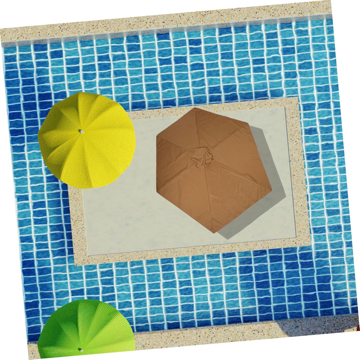 Market Umbrella Canopy Replacement Top Cover Polyester Canopy Cloth for Patio Umbrella Stylish Design Ribs Easy Installation for Outdoor Shade and Rain