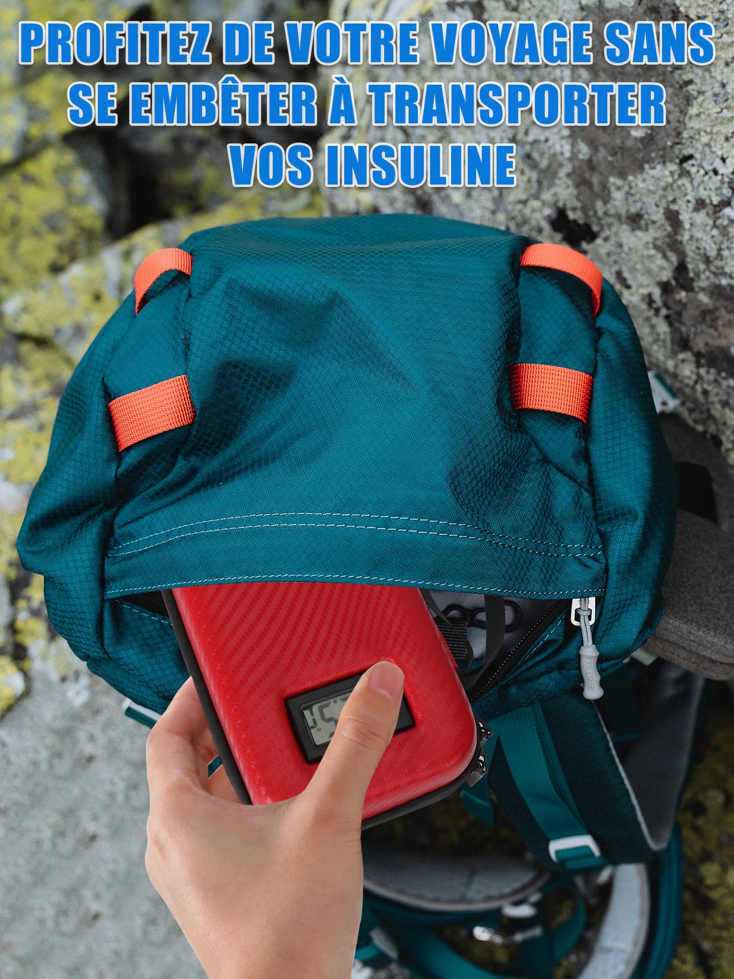 YOUSHARES Pochette Isotherme Insuline, Trousse Isotherme Insuline Medicament Voyage Affichage de la Température avec 2 Poche de Glace pour Diabetique