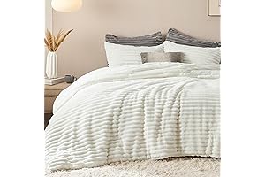 Bedsure Fluffy Faux Fur Comforter Set Queen: Ultra-Soft and Cozy for Winters