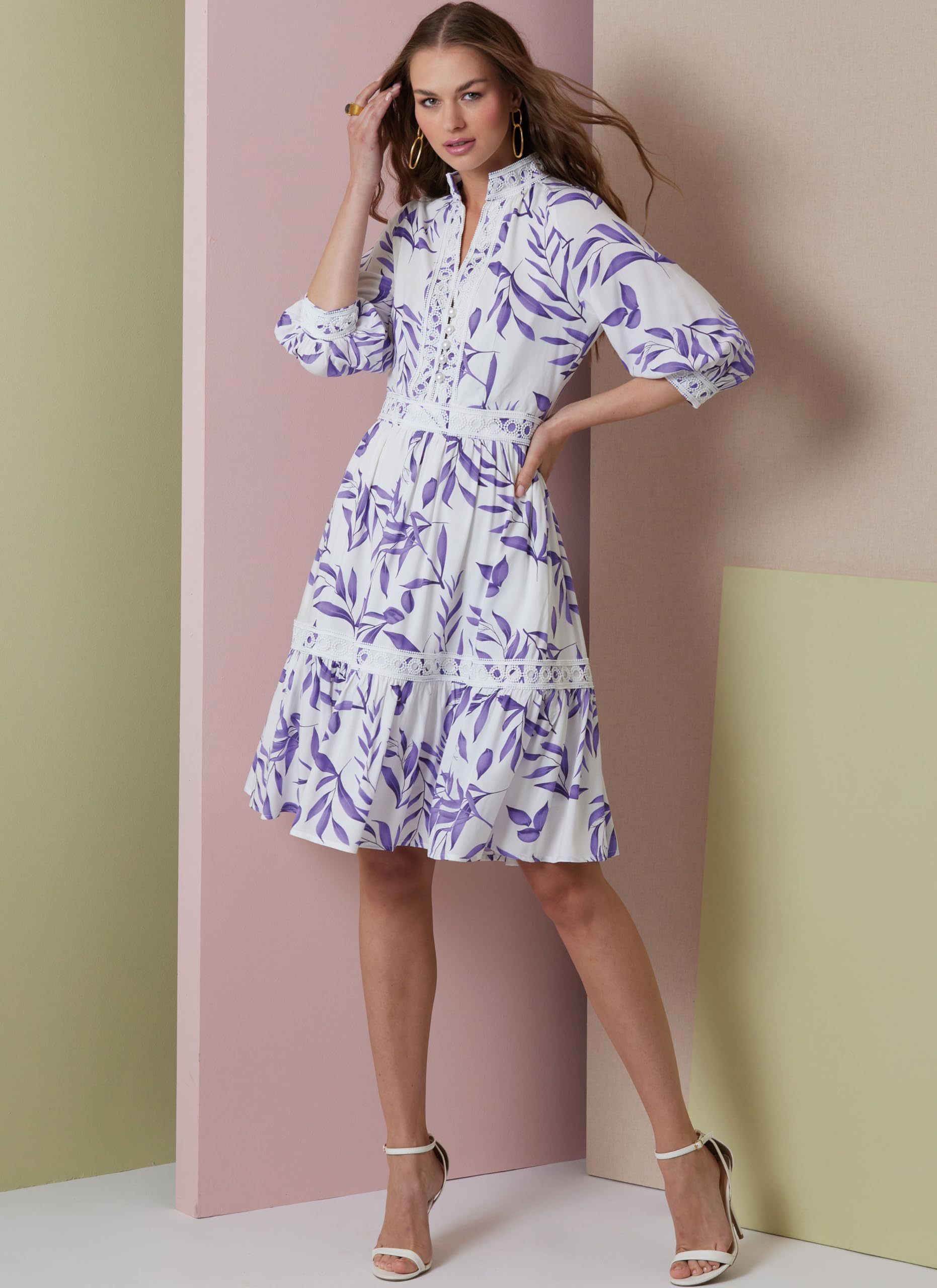 Vogue V2004B5 - Vestido Forrado Para Mujer En Dos Longitudes, Diseño
