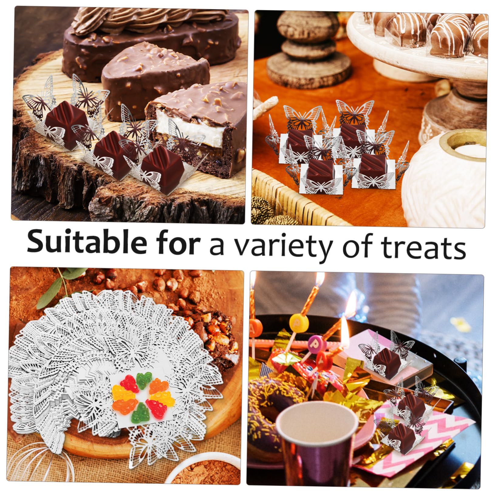 Alipis 4 Ensembles Doublures De Cupcakes Tasses De Bonbons Doublures De Truffes Mini-revêtements De Cupcakes Coupes De Bonbons Pour Le Papier 50 Pièces * 4