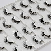 Vista 2 de 16 pares de extensiones de pestañas postizas de visón sintético natural, pestañas postizas de visón sintético, pestañas de rayas largas