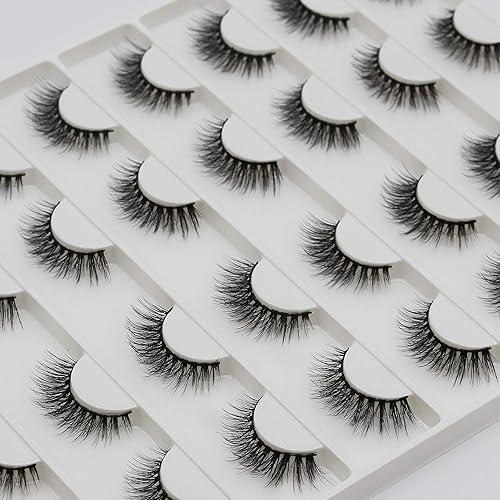 Miniatura 2 de Dedila 16 pares de extensiones de pestañas postizas de visón sintético natural, pestañas postizas de visón sintético, pestañas de rayas largas,