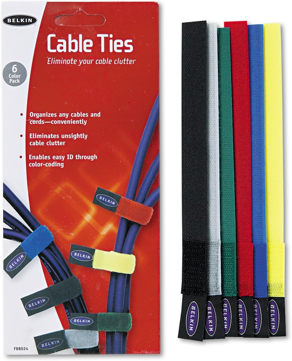 Belkin 8โโ Cable Ties (6-Pack)