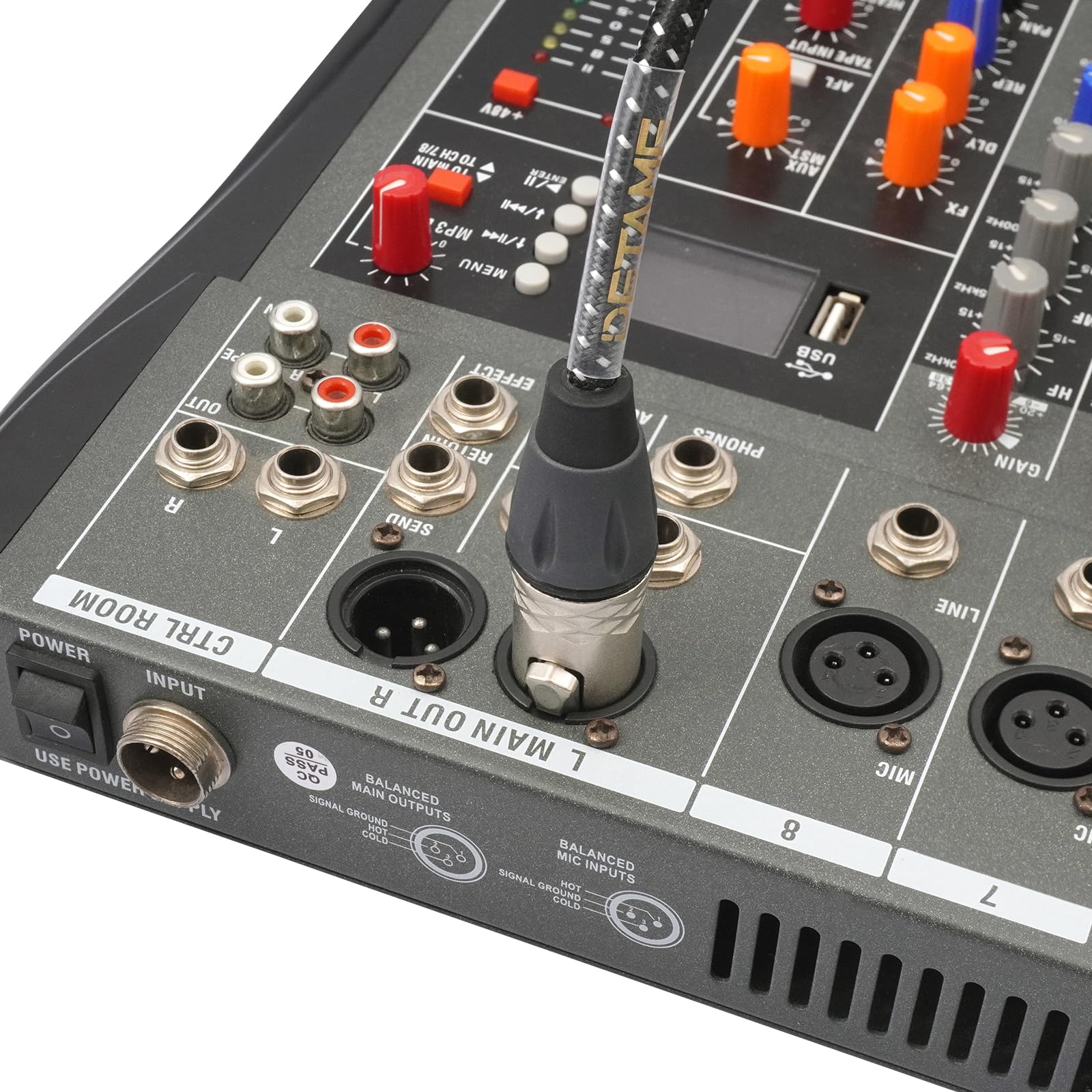 Cable mezclador XLR hembra a ángulo recto 1/4 TRS, ángulo recto de 6,35 mm a 3 pines XLR hembra para amplificador mezclador de micrófono