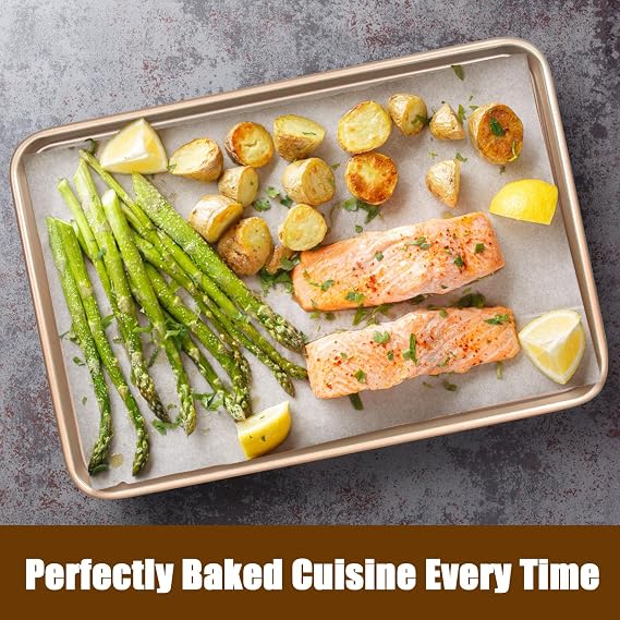 Wildone Baking Sheet Pan Set of 2, Nonstick Cookie Sheets for Baking