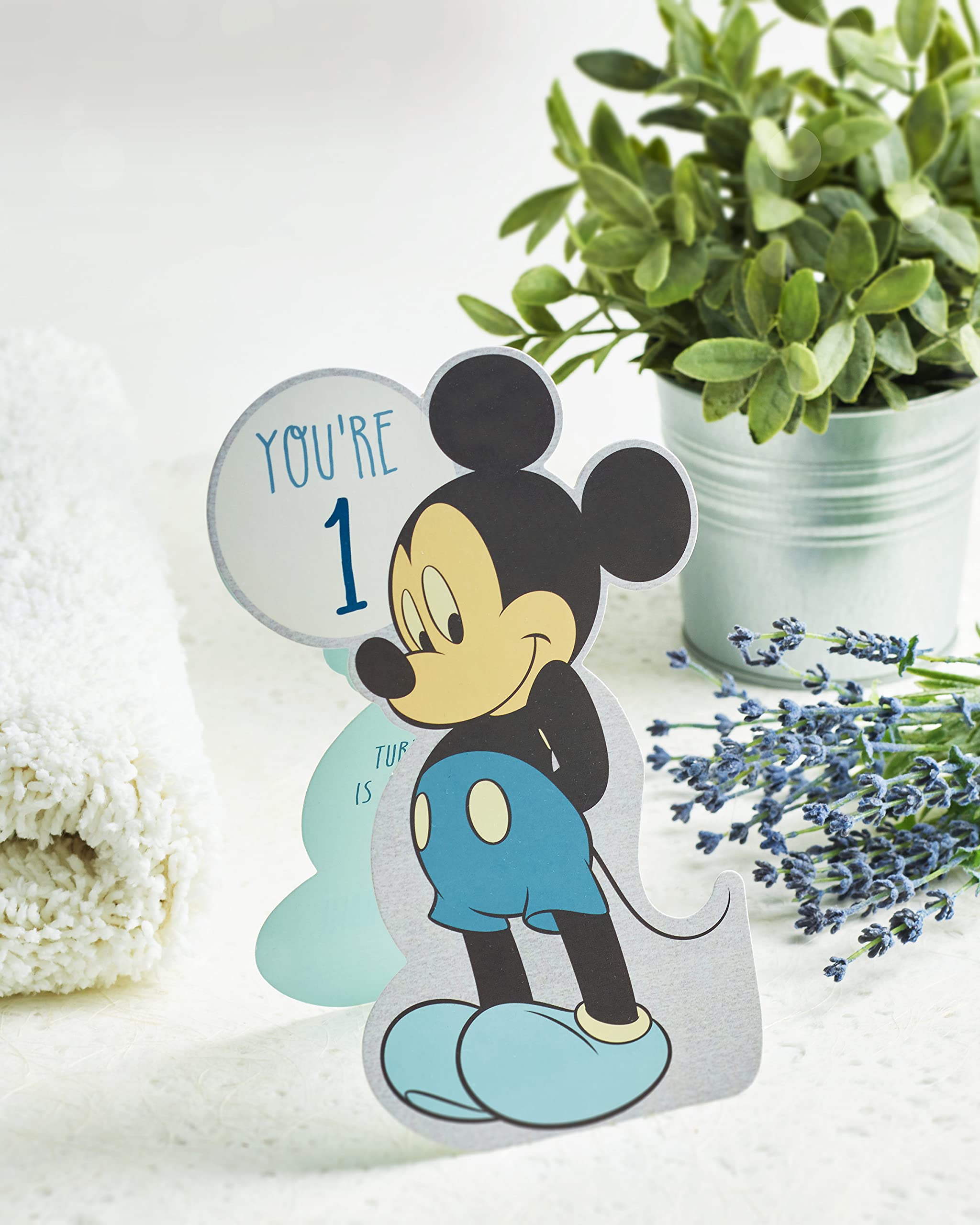 Old English Co. - Biglietto di auguri per primo compleanno con torta blu – Baby Boy First Birthday Card | figlio, nipote, nipote | interno vuoto e busta inclusa