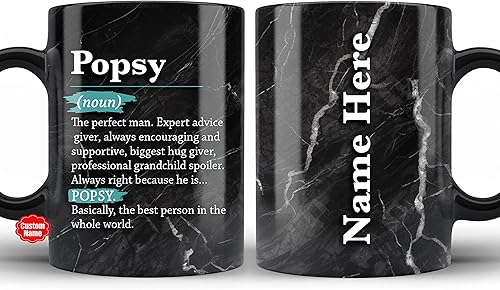 PREZZY Taza personalizada con definición de popsy, regalo divertido para el Día del Padre para hombres de hija, hijo, niños, la mejor amapola del