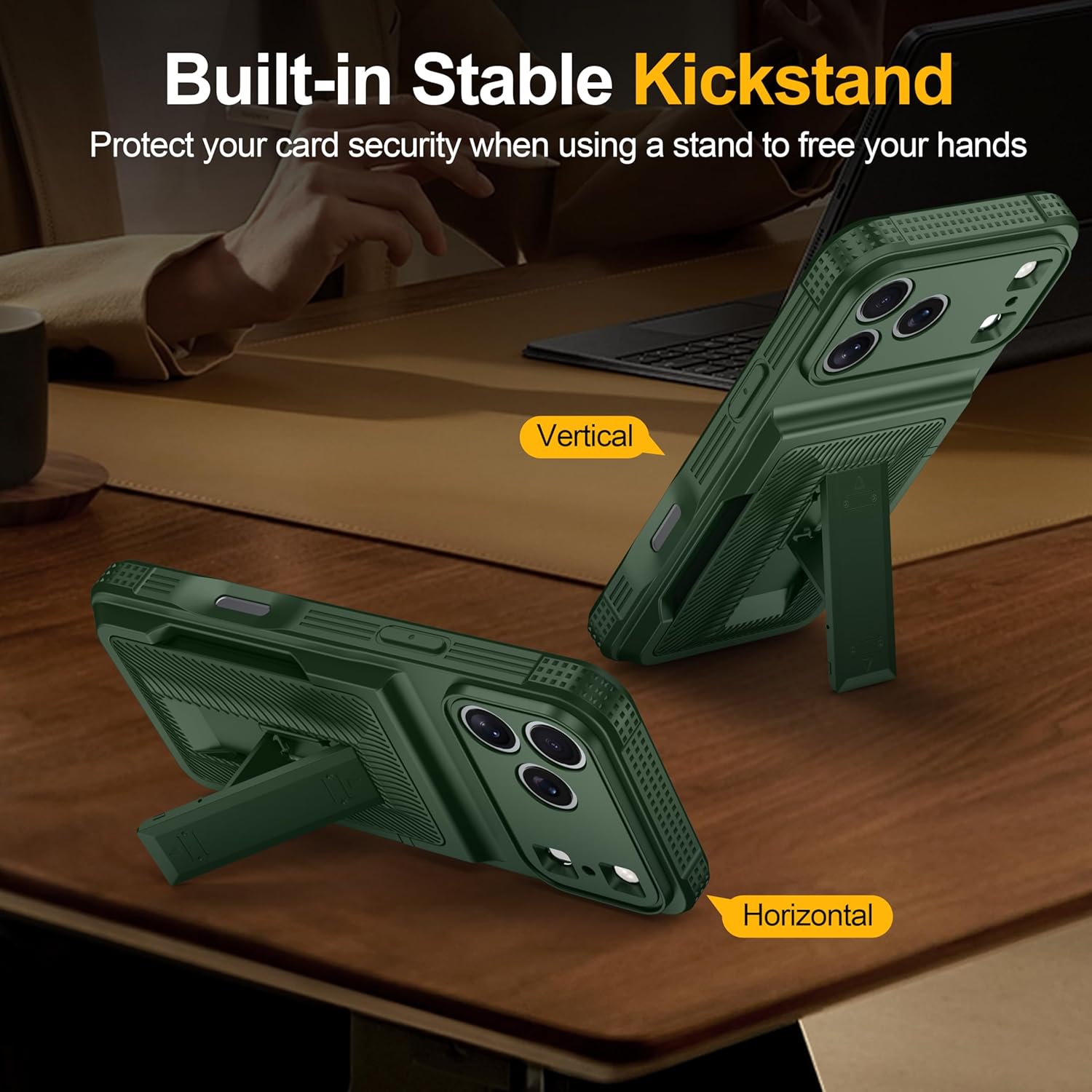 for iPhone 17 Pro Case Wallet with Card Holder (4-5Cards) +1 Privacy Screen Protector,[RFID Blocking][Kickstand][Military Drop Protection] Full Camera Protection Wallet Case for iPhone 17 Pro