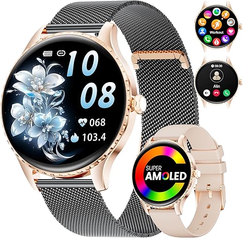 Miniatura 1 de 2055 Nuevo reloj inteligente para mujer con pantalla AMOLED de 1.32 pulgadas, llamadas Bluetooth con 121 modos deportivos, ritmo cardíaco, sueño,