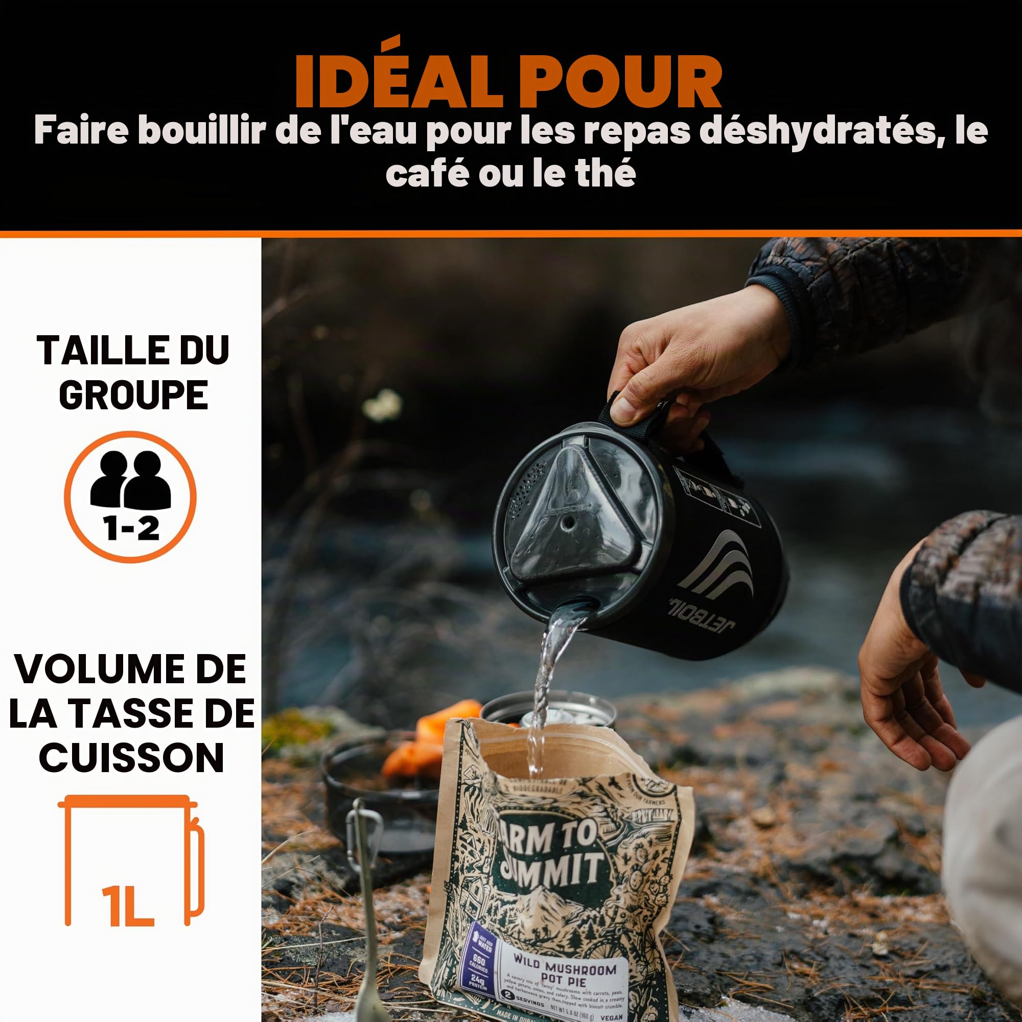 Flash Système d'ébullition rapide Carbone 1 l