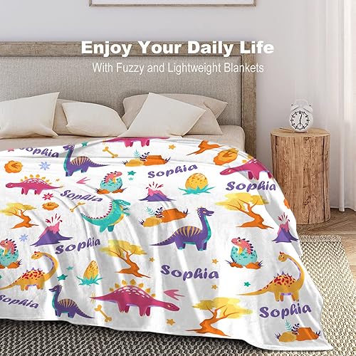 Miniatura 100 de Artsadd Personalized Baby Blanket for Boys Girls with Name, Custom Baby Name Blanket with Unicorn Pattern Customized Name Receiving Swaddle Throw