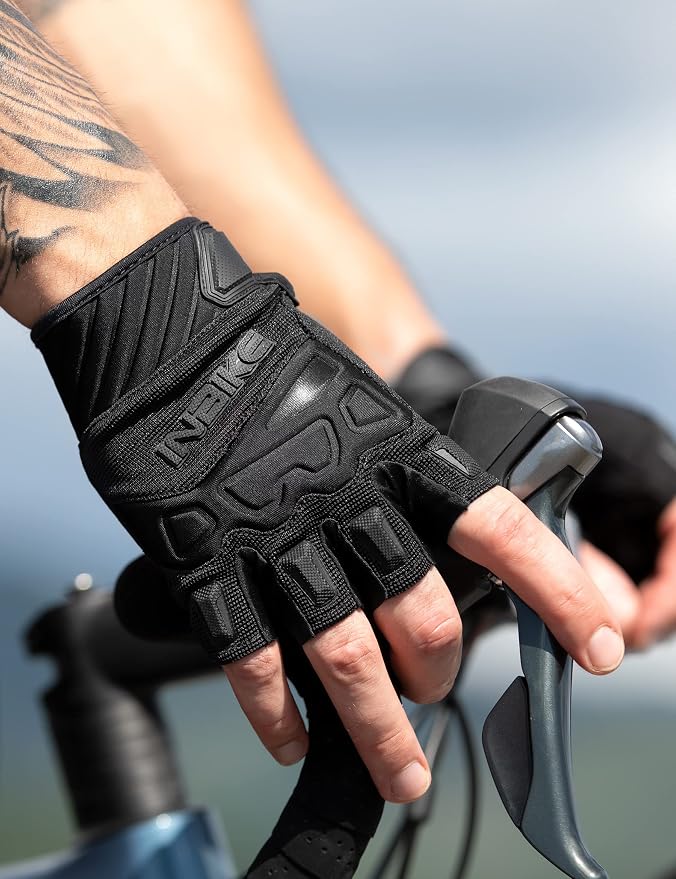Guantes de ciclismo INBIKE sin dedos transpirable Negro Grande miniatura 7