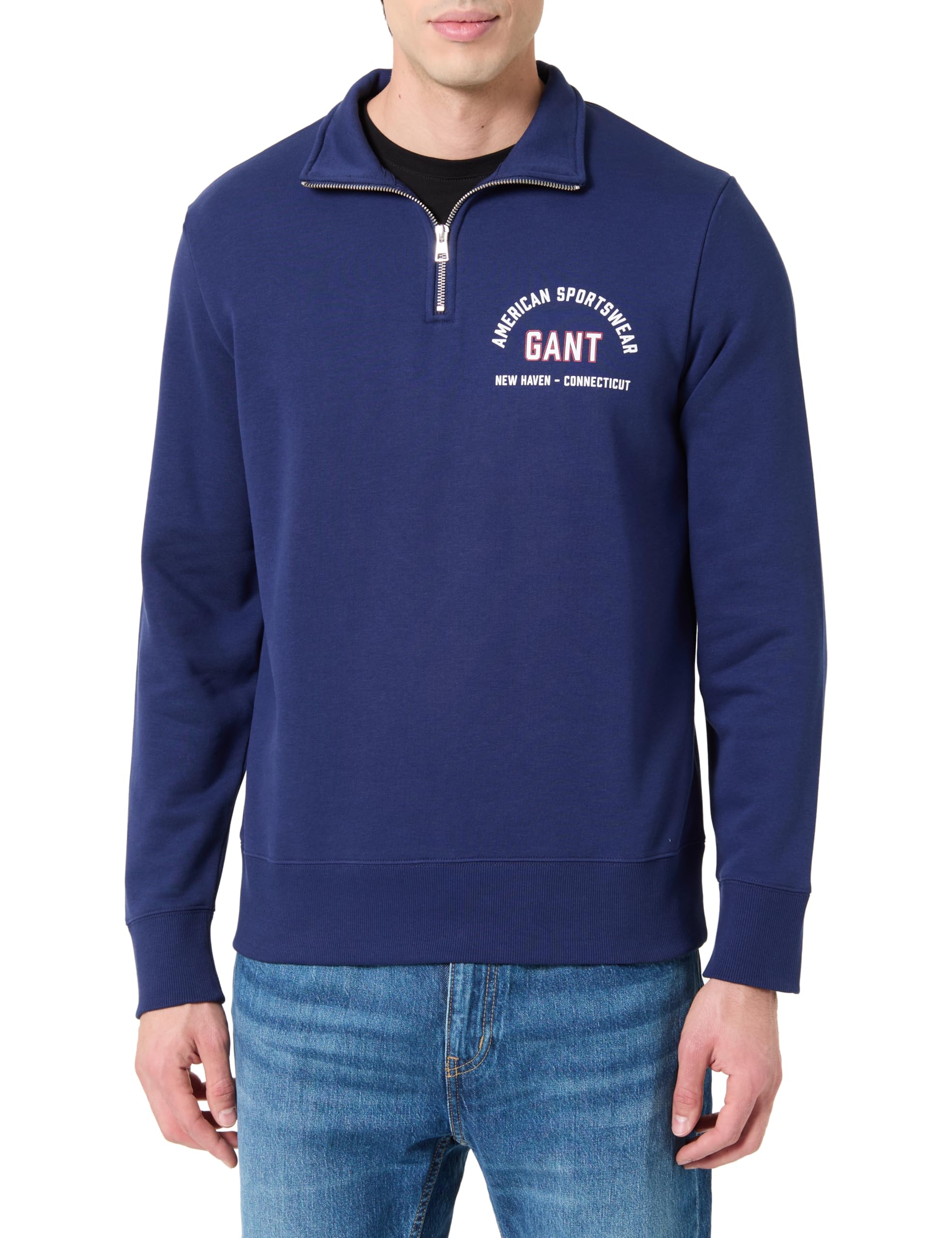 GANT Herren Printed Graphic Half Zip Sweatshirt