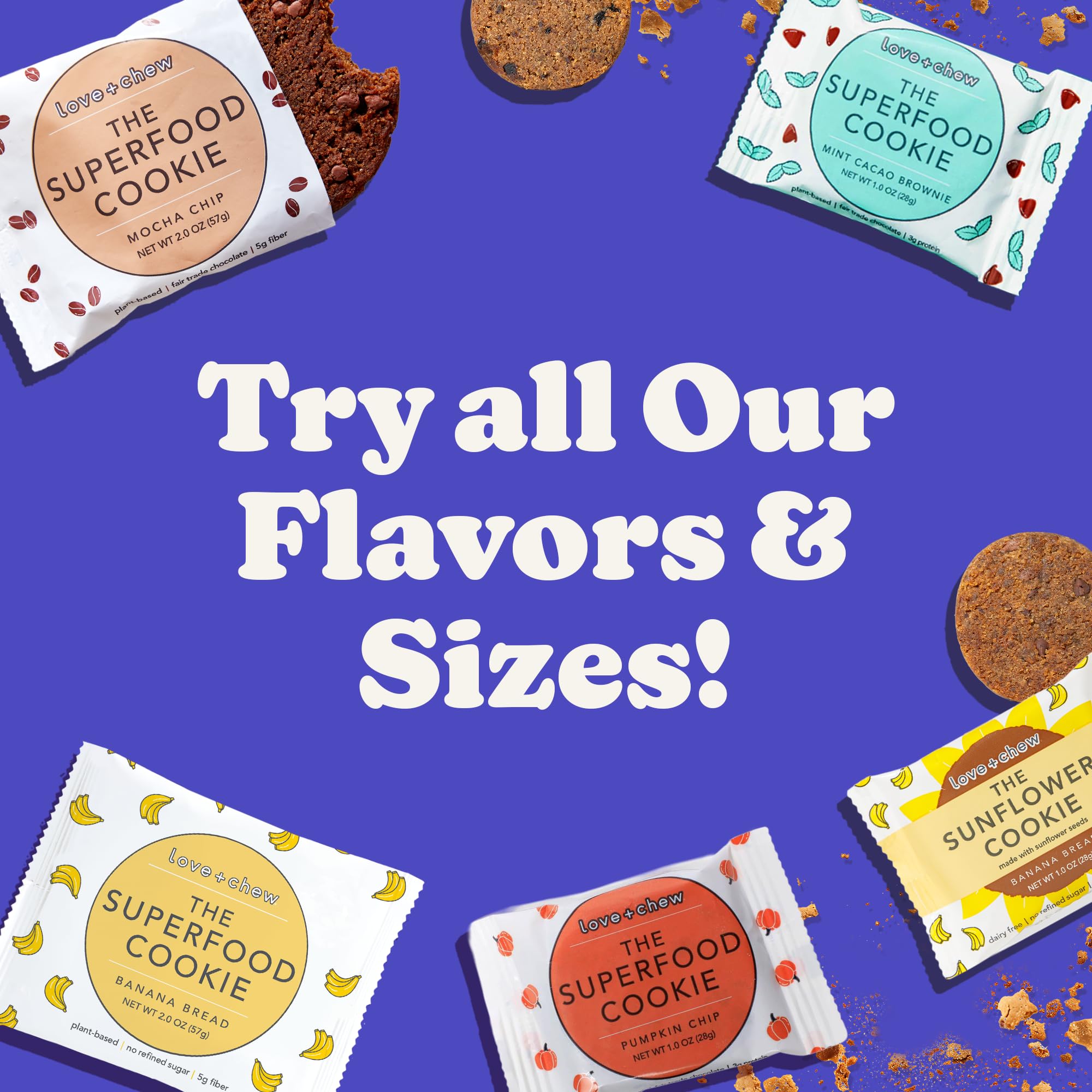 Amazon.com: Love + Chew Superfood Soft Baked Vegan Cookies, Gluten