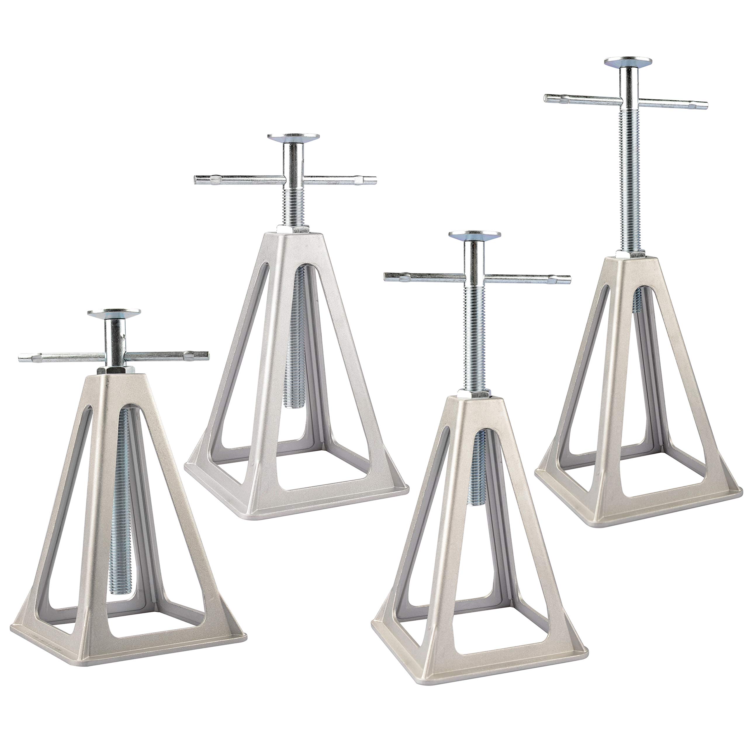 RVGUARDRV Stack Jacks 4 Pack with Storage Bag, Aluminum Stabilizer Jacks for RV Trailer Camper, Single Support Up to 6000 Lbs, Adjustable from 11" to 17"