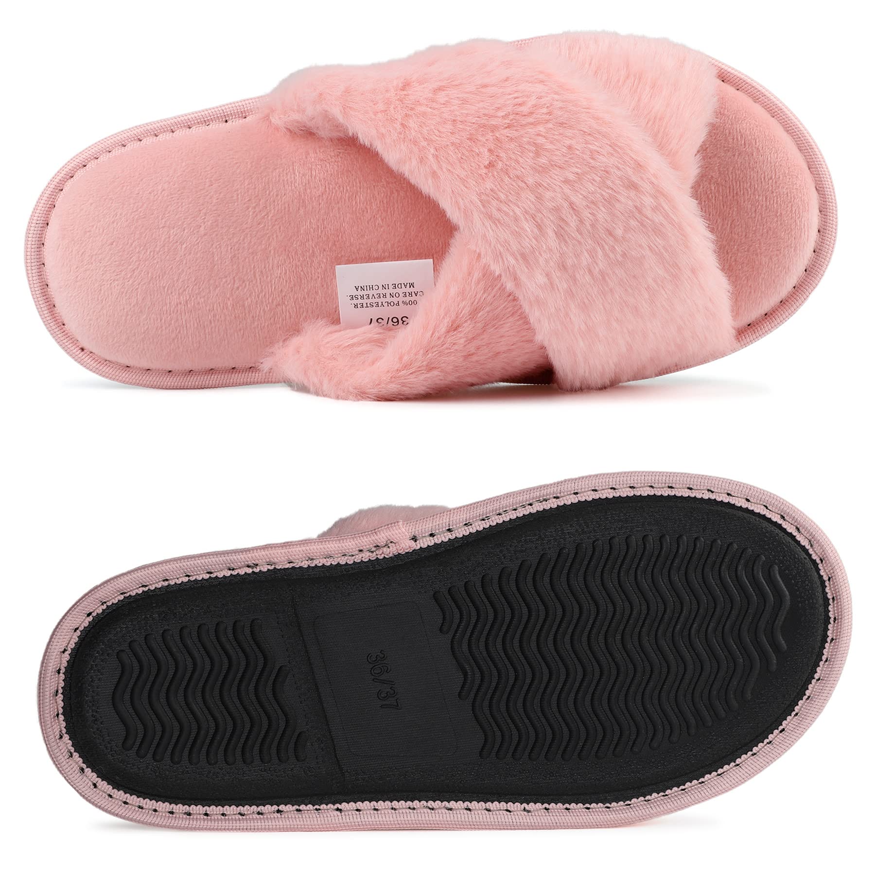 riemot Pantofole Donna in Memory Foam Ciabatte Invernali da Casa Calde leggere Comode Ciabatte Donna Antiscivolo Ciabatte Pelose Morbide Suola Scarpe Donna Invernali Indoor Outdoor