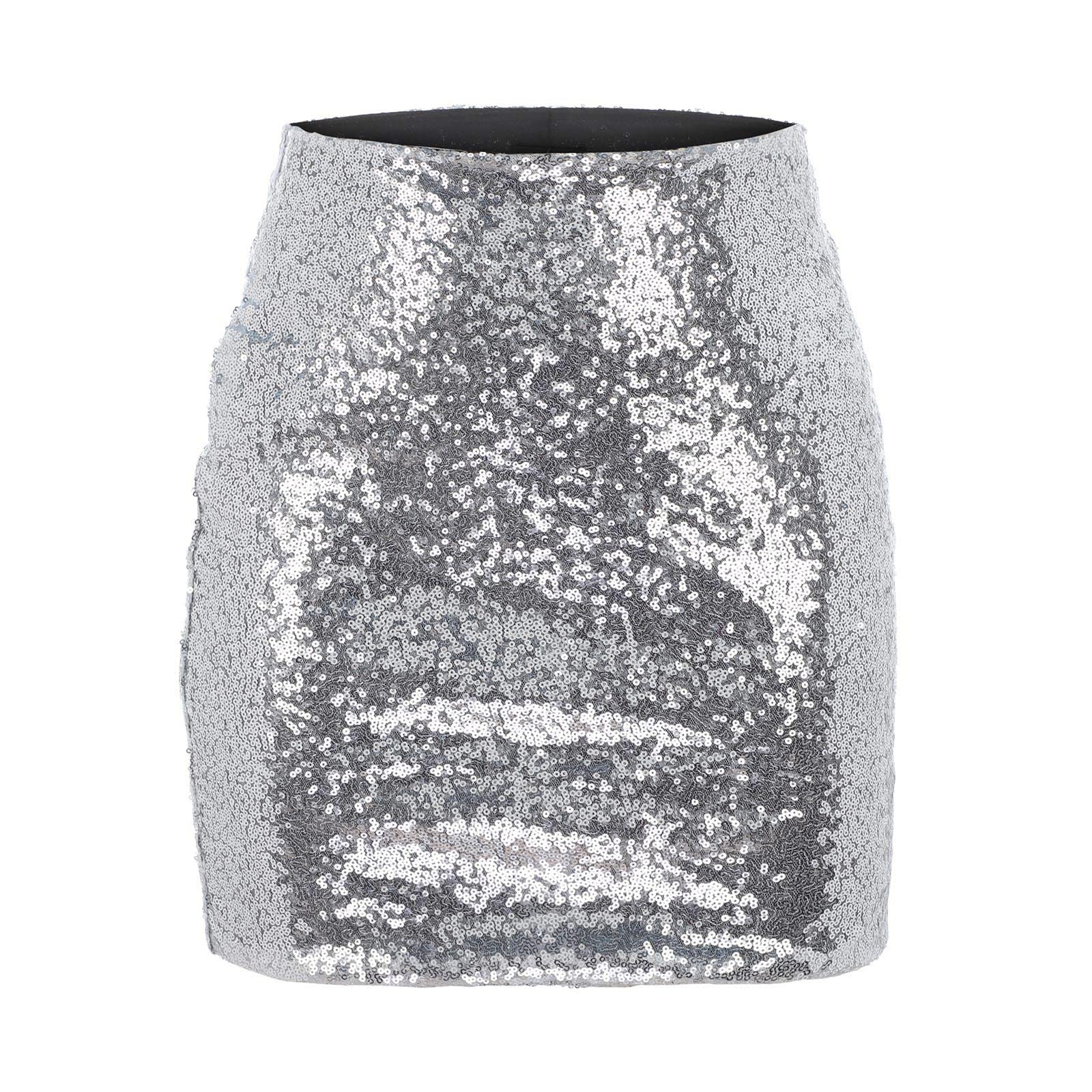 Cokbyavla Women's 21Silver Silver Sequin Skirt For ,Girls Red Sequin Skirt Party Skirts For Sparkly Mini Skirt For Silver Metallic Skirt Belly Dancing Skirt Bulk T(,Xxl)