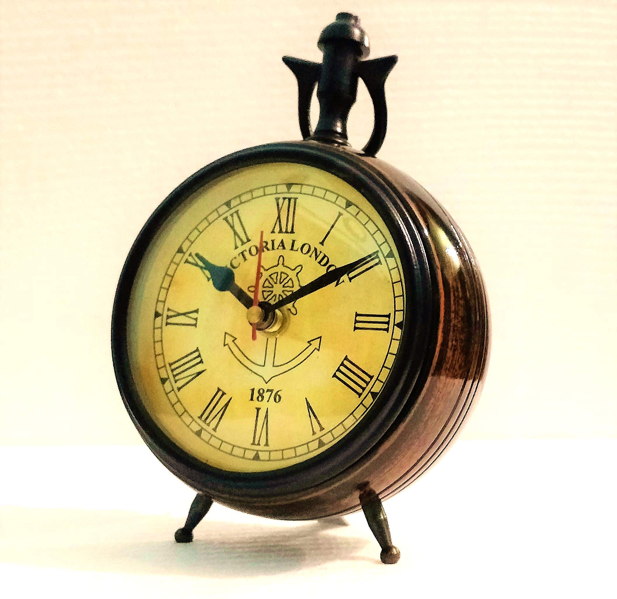 Castle Instruments 5 Inches Antique Look Well Balanced Round Table/Desk Clock