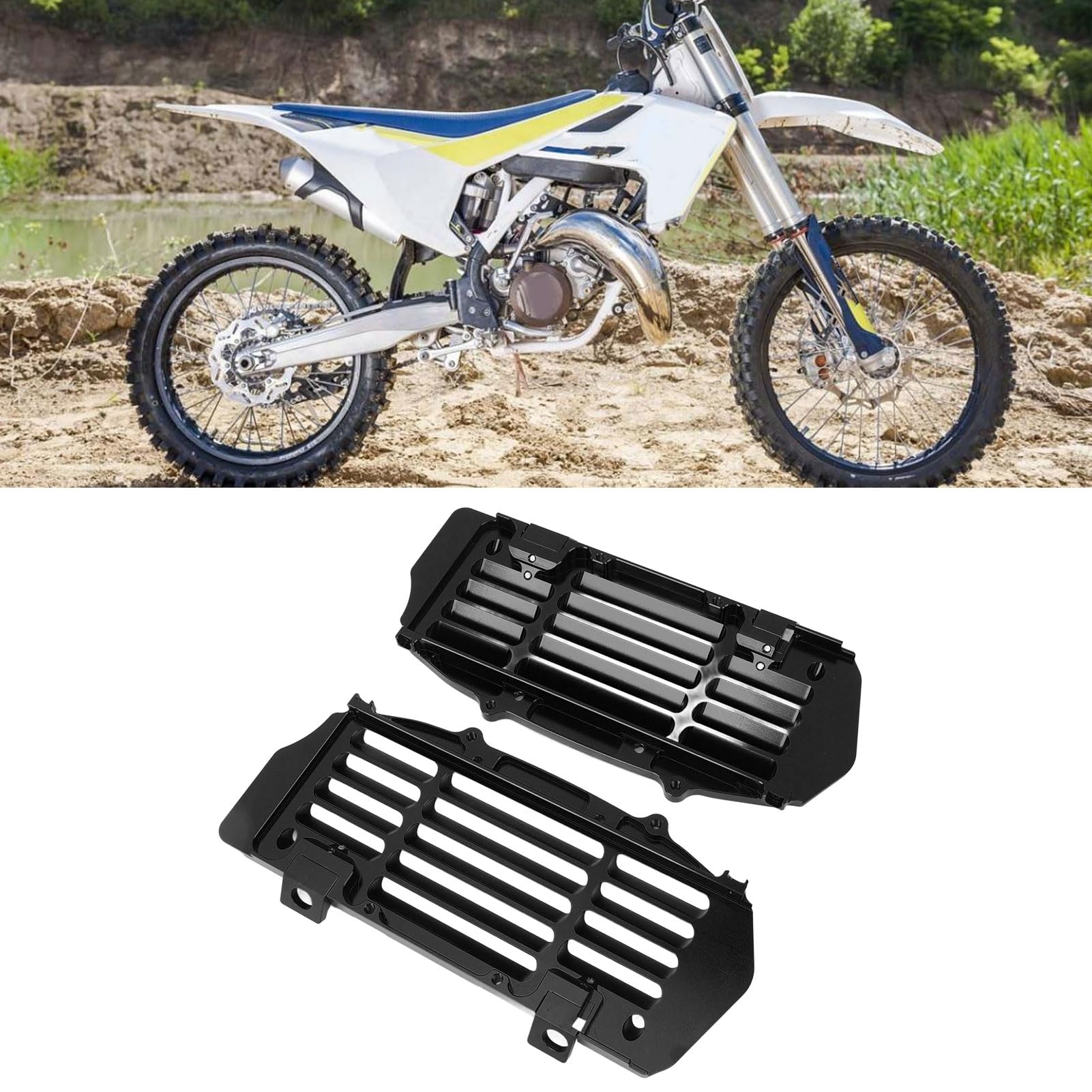 KIMISS Osłona Osłony Motocykla - Trwała Osłona Grilla do Modeli od 125 Cm3 do 500 Cm3, Odporna na Przegrzanie, Zapewniająca długotrwałą wydajność (BLACK)