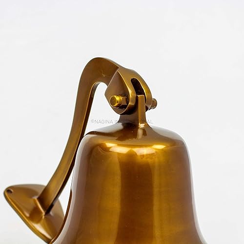 Miniatura 5 de Campana náutica de aluminio fundido de aluminio de latón cepillado antiguo de 7 pulgadas  Regalos de decoración de guardería  Nagina International