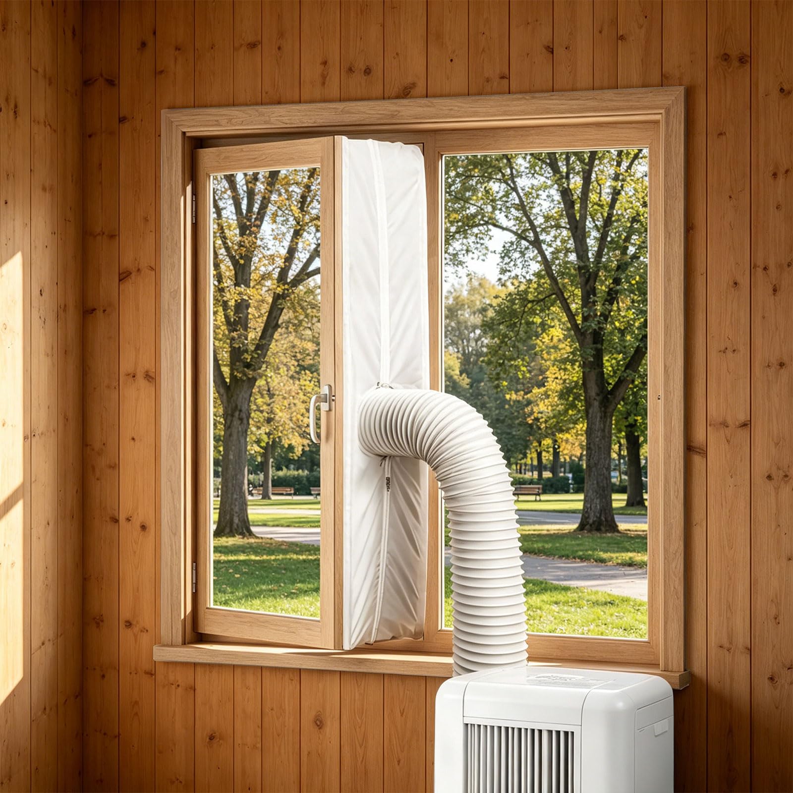 Dslkgwe Multicolor Portable Air Conditioners Window Seal Kit, Portable Window Vent Kit With Double Zipper Universals Sealing Cloth For Air Conditioners And Tumble Dryer Vent Cover Adjustable Full Sealing