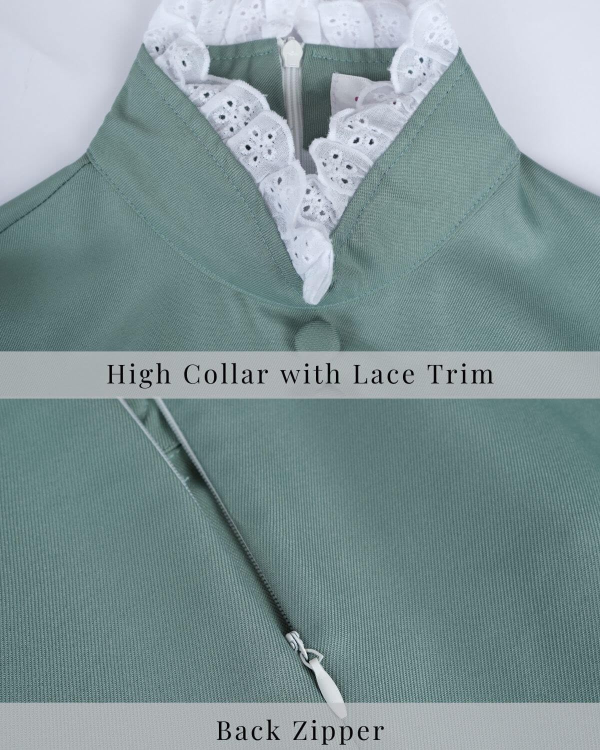 Nuoqi Victorian Dress for Women Long Sleeve Edwardian Dress Renaissance Costume - Image 6