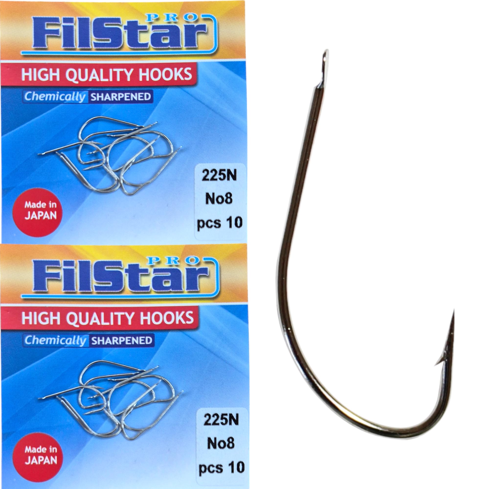 PRO FILSTAR 20 Pieces Fishing Hook Set N8, Carp Fishing Hooks, Carp Fishing Accessories, Barbed Carp Hooks