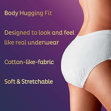 TENA Stylish White Super Plus Incontinence Underwear Women S/M 29-40in 18ct