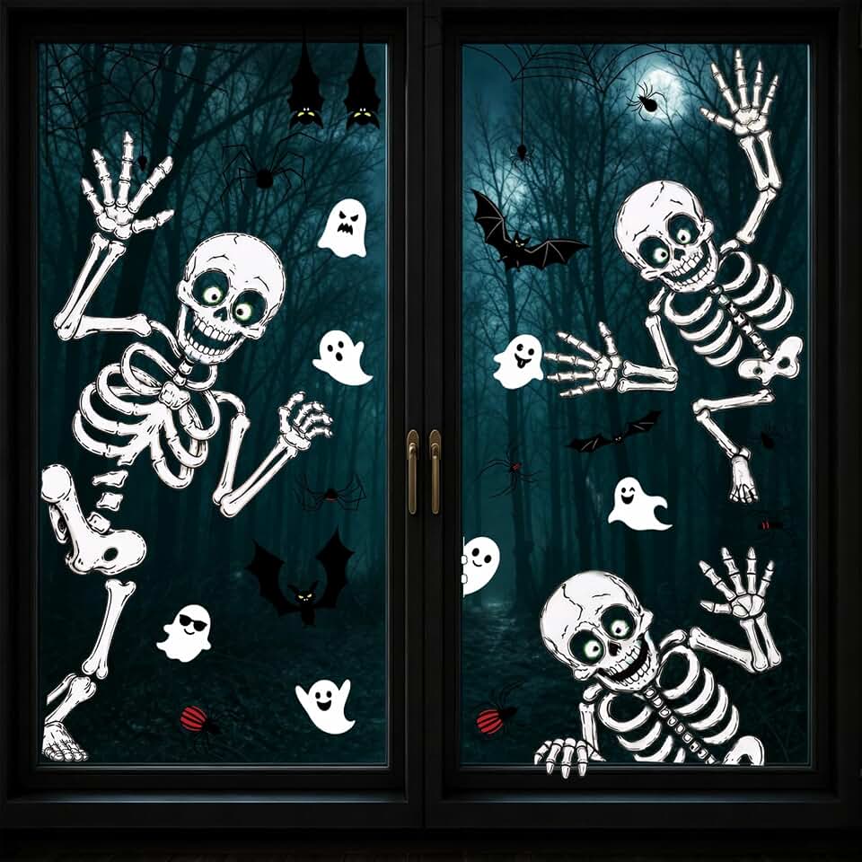 Halloween Window Clings Decor Halloween Decorations Skeleton Ghost Stickers