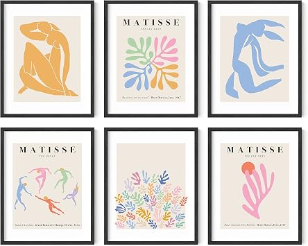 HAUS AND HUES Matisse Poster Pack, Matisse Wall Art, Matisse Poster Set, Minimalist Wall Prints, Danish Pastel Room Decor Aesthetic Unframed, 11x14