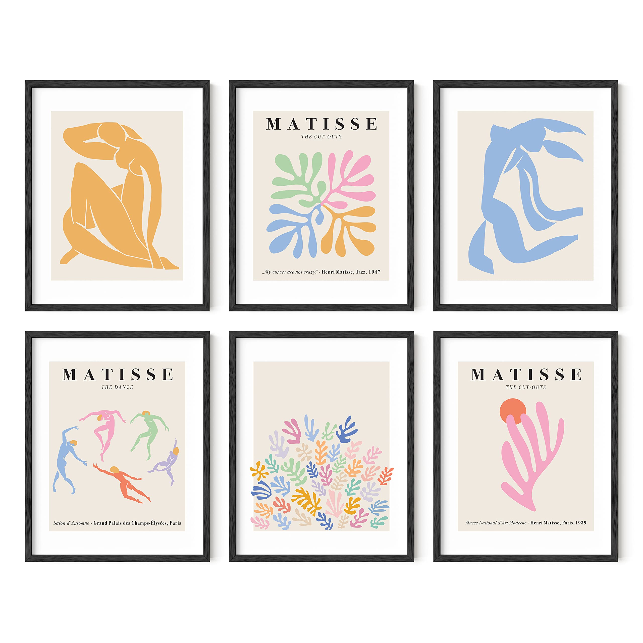 HAUS AND HUES Matisse Poster Pack, Matisse Wall Art, Poster Sets for Room Aesthetic, Minimalist Wall Prints, Danish Pastel Room Decor (Unframed, 11x14)