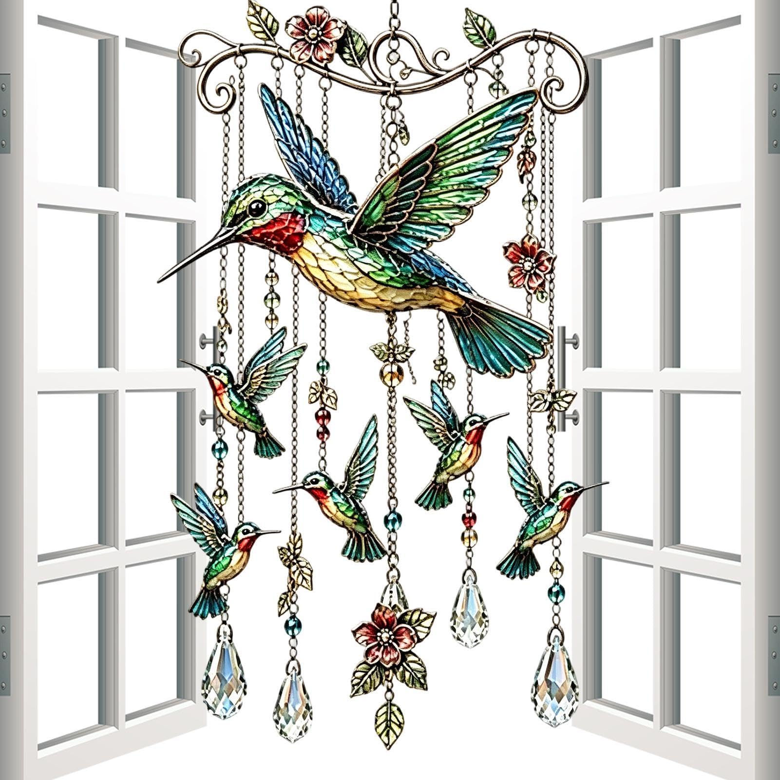 Carillon éolien colibri pour terrasses animées par le vent