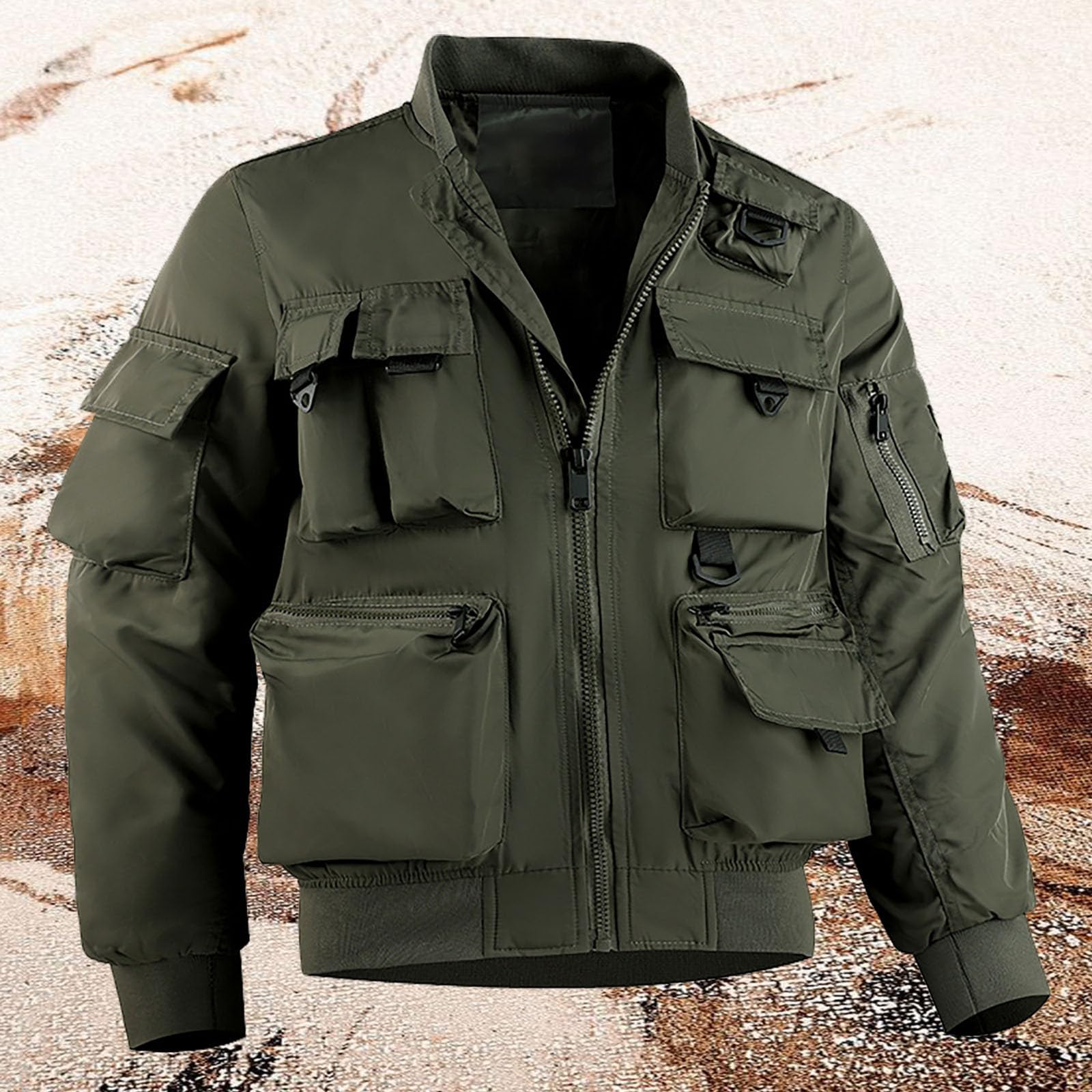 Chaqueta softshell para hombre, resistente al viento, chaqueta funcional militar, con cremallera, chaqueta cortavientos, ligera, chaqueta de senderismo, chaqueta deportiva para exteriores